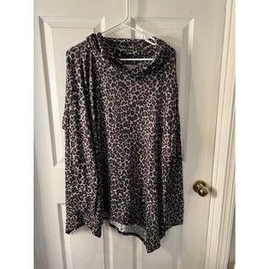 Soft and Cozy Leopard Long Sleeve Shirt Size 3X NWOT